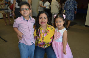 Family celebrating Resurrection Sunday at The Fountain, Church in Indio CA